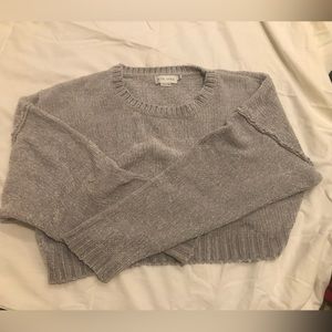 Grey chenille cropped sweater